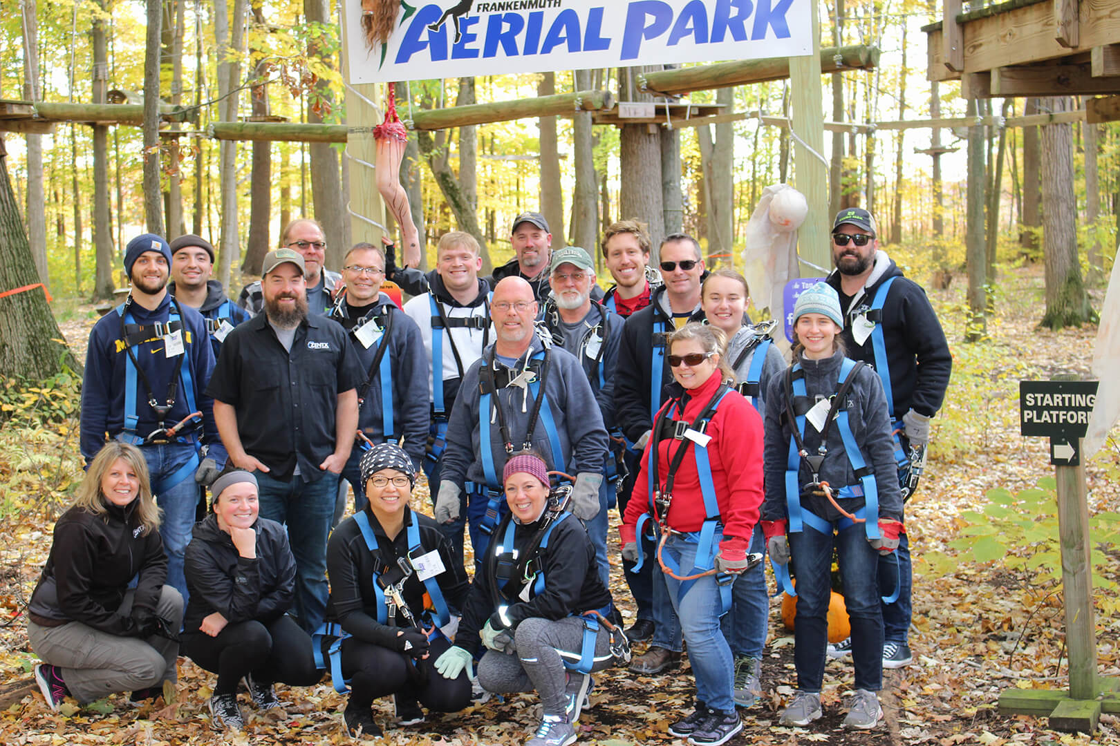 The ZENTX team in October 2019, after ziplining
